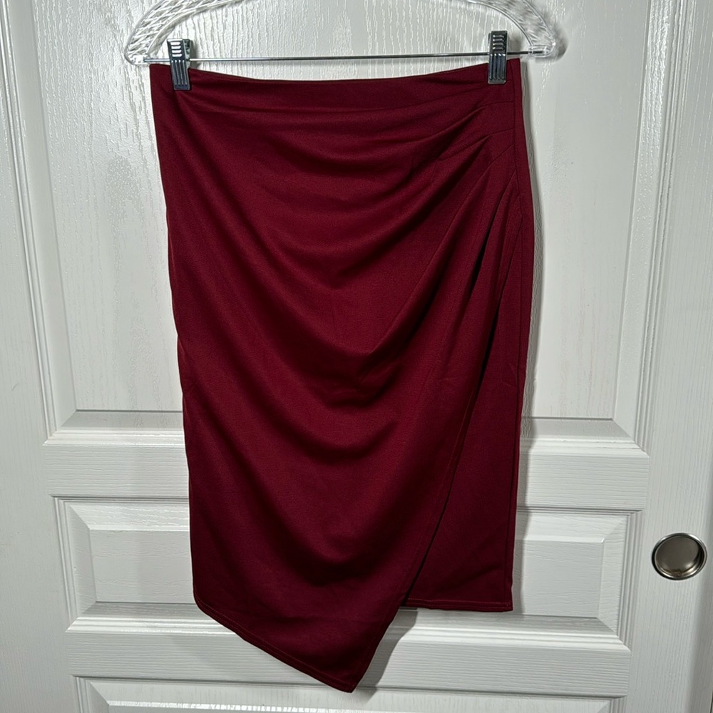 Kate Kasin petal hem pencil skirt red‎